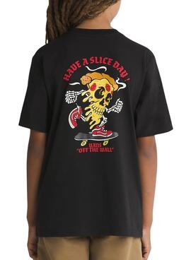 T-Shirt Vans Pizza Skull Schwarz für Kinder