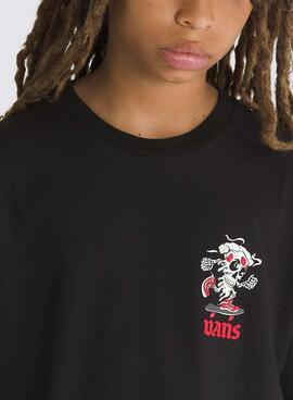 T-Shirt Vans Pizza Skull Schwarz für Kinder