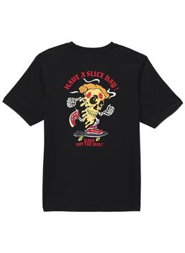 T-Shirt Vans Pizza Skull Schwarz für Kinder
