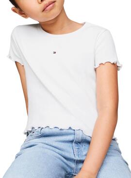 T-shirt Tommy Hilfiger Essential Rib Weiß Mädchen