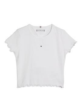 T-shirt Tommy Hilfiger Essential Rib Weiß Mädchen