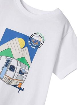 T-shirt Mayoral On The Road Weiß für Jungen