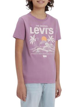 Levis View Purple T-Shirt für Mädchen.