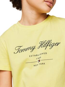 T-shirt Tommy Hilfiger Script Gelb für Kinder