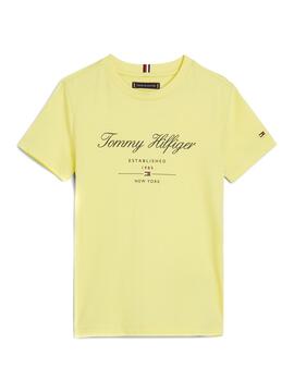 T-shirt Tommy Hilfiger Script Gelb für Kinder