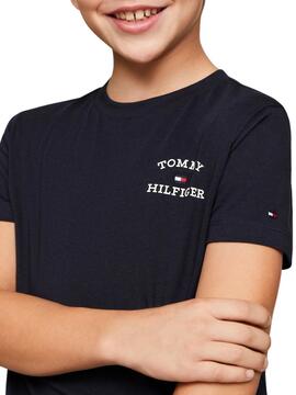 T-Shirt Tommy Hilfiger Logo Marine für Kinder