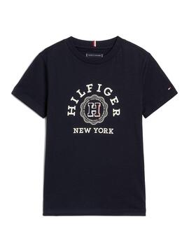 T-Shirt Tommy Hilfiger Monotyp Marine für Kinder