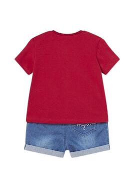 Mayoral Set kurze Jeanshose rot Baby