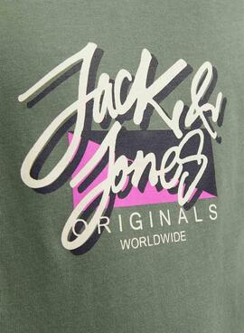 T-Shirt Jack and Jones Tampa Fast Grün