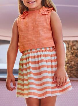 Mayoral Set Orange Striped Skirt for Girls