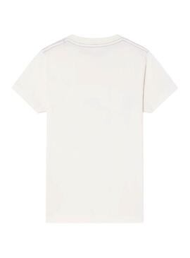 T-Shirt Hackett Logo Weiß Junge