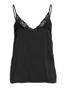 Top Vila Vicava V-Neck Lace Schwarz für Damen