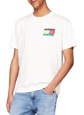 T-shirt Tommy Jeans Color Flag weiß für Männer