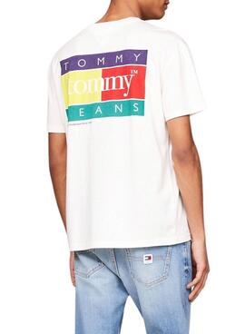 T-shirt Tommy Jeans Color Flag weiß für Männer