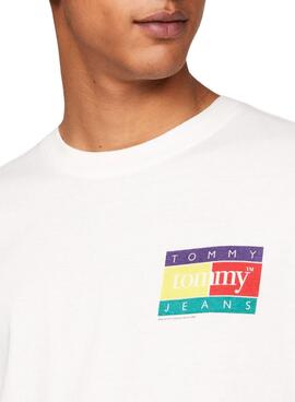 T-shirt Tommy Jeans Color Flag weiß für Männer