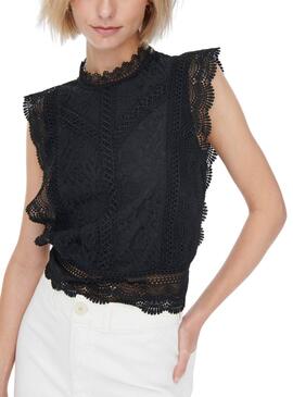 Bluse Only Karo Schwarz fur Damen