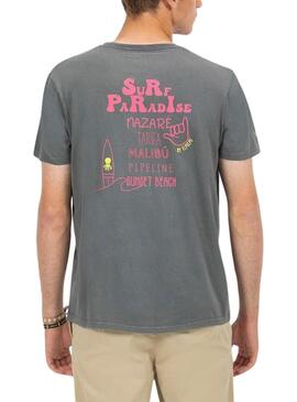 T-shirt El Pulpo Surf Paradise in Kohlegrau für Männer