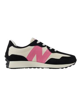 Sneaker New Balance 327 schwarz und rosa.