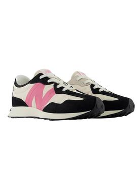 Sneaker New Balance 327 schwarz und rosa.