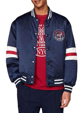 Bomberjacke Tommy Jeans Varsity Explorer Marineblau für Männer