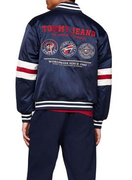 Bomberjacke Tommy Jeans Varsity Explorer Marineblau für Männer