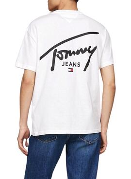 T-Shirt Tommy Jeans Signature weiß für Männer