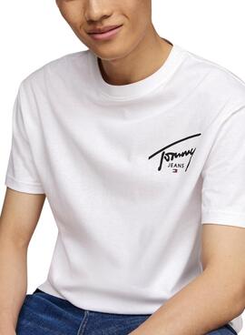 T-Shirt Tommy Jeans Signature weiß für Männer