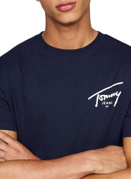 T-Shirt Tommy Jeans Signature Marine für Männer