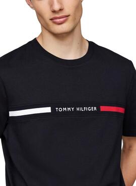 T-Shirt Tommy Hilfiger Logo Insert Marine für Herren