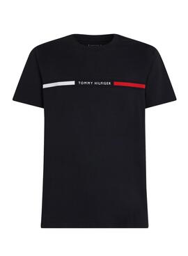 T-Shirt Tommy Hilfiger Logo Insert Marine für Herren