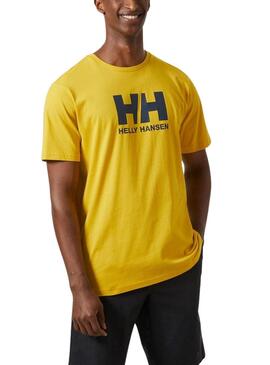 T-Shirt Helly Hansen Logo in Gelb für Männer.