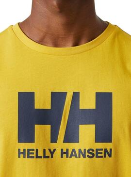 T-Shirt Helly Hansen Logo in Gelb für Männer.