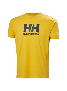 T-Shirt Helly Hansen Logo in Gelb für Männer.