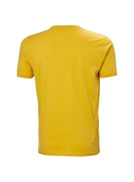 T-Shirt Helly Hansen Logo in Gelb für Männer.