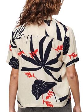 Bluse Superdry Beach Resort Beige für Damen