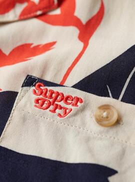 Bluse Superdry Beach Resort Beige für Damen