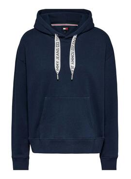 Sweatshirt Tommy Jeans Boxy Fit Marine für Damen