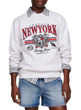 Sweatshirt Tommy Jeans Vintage Graue Damen