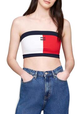 Top Tommy Jeans Tube colorblock für Frauen