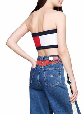 Top Tommy Jeans Tube colorblock für Frauen