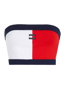 Top Tommy Jeans Tube colorblock für Frauen