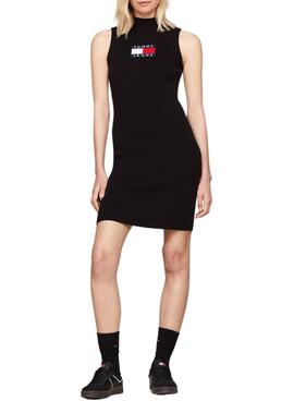 Tommy Jeans Center Flag Kleid für Frauen schwarz