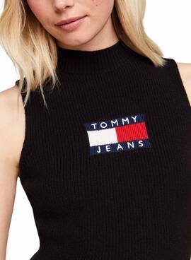 Tommy Jeans Center Flag Kleid für Frauen schwarz