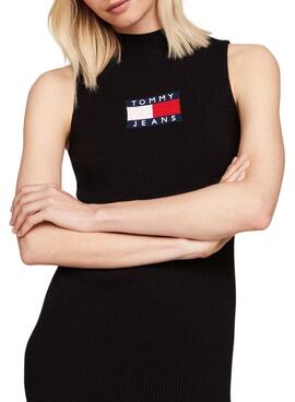 Tommy Jeans Center Flag Kleid für Frauen schwarz