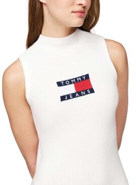 Kleid Tommy Jeans Center Flag weiß für Frauen