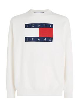 Tommy Jeans Sweatshirt Crew Flag in Weiß für Frauen