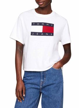 Tommy Jeans Flag T-Shirt weiß für Frauen