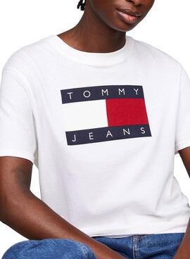 Tommy Jeans Flag T-Shirt weiß für Frauen