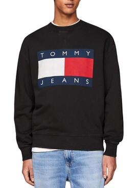 Sweatshirt Tommy Jeans Big Flag schwarz für Herren