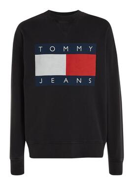 Sweatshirt Tommy Jeans Big Flag schwarz für Herren